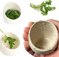Premium Herb Stripper Bowl,2025 New Pottery Herb Stripper Bowl With Various Hole Sizes,Efficient Herb Peeling Cup For Salads Cooking,Pottery Kitchen Tool For Meal Prep (White)
