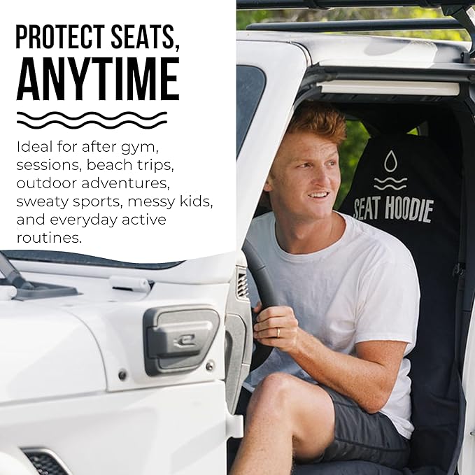 Car Seat Towel | Premium Microfiber Towel Seat Covers for Cars | Universal Fit & Machine Washable | Portable Car Seat Towel Cover After Gym, Yoga, Beach Black