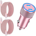 [Apple MFi Certified] iPhone 17 Car Charger, Linocell 90W Dual USB C Power Cigarette Lighter Car Carplay Charger with 2Pack Type C Braided Cable for iPhone 17/17 Pro Max/16 Pro/15/Galaxy S26/S25/Pixel