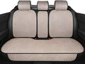 Breathable Back Seat Cover-Universal Rear Seat Mat for All Seasons, Car Rear Seat Protector with Polyester Silk Material, Non-Slip Bottom. Fits 95% of Sedans, SUVs, Vans.(Beige)
