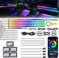 Dreamcolor Acrylic Interior Car LED Strip Light with Wireless APP, RGB 18 in 1 with 175 inches 600 LEDs Fiber Optic Car Ambient Lighting Kits, Music Sync Function Neon LED Strip for Car Accessories