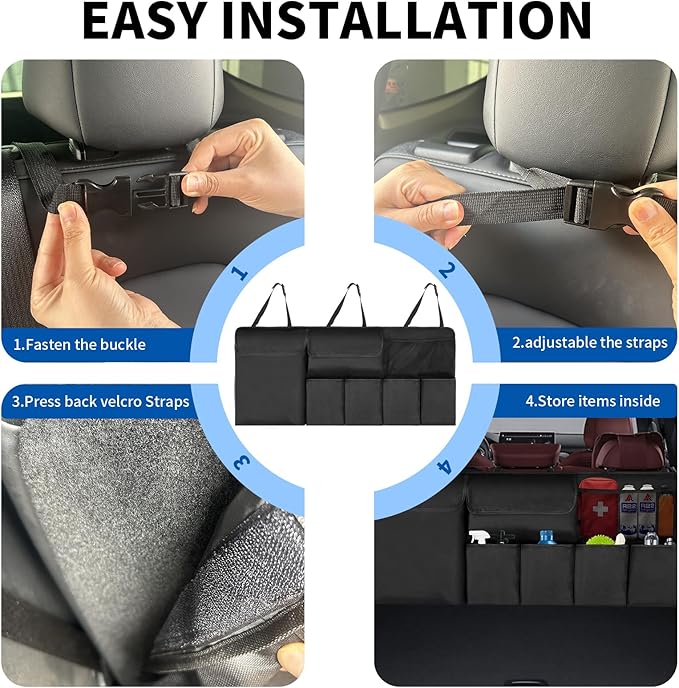 Car Trunk Organizer Backseat Hanging Organizer with Storage Pockets for Subaru Crosstrek, Forester, Outback, Ascent 2000-2024 2025 Car Accessories