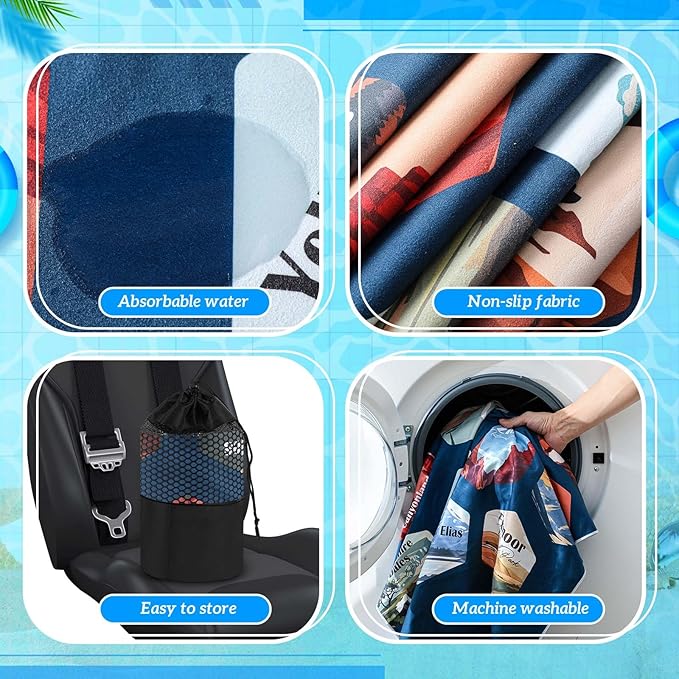 1 Pack Car Seat Towel Covers with Storage Bag 63 x 32 Inch Athletic Running Towel Seat Sweat Washable Non Slip Cover Gift for Car Outdoor Sport Activities (Multi National Parks 1)