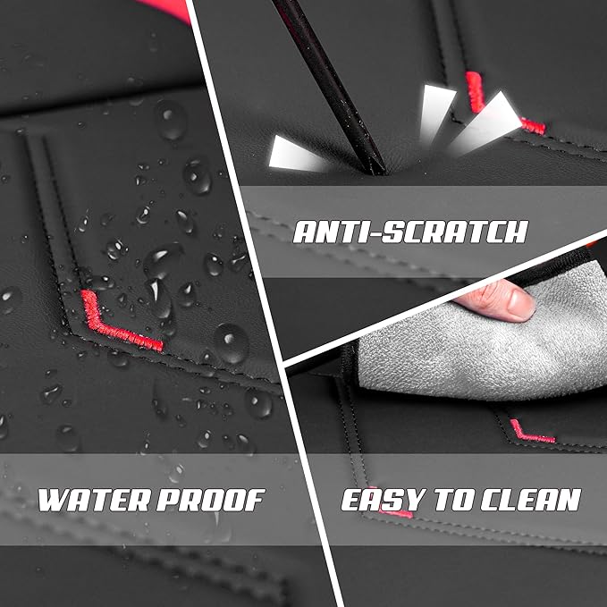 Car Seat Covers Fit for Toyota rav4 2000-2026, Stylish Sport Seat Covers, Waterproof Wear-Resistant Premium Nappa Leather Car Seat Cover.(Full Set with Pillow/Black)