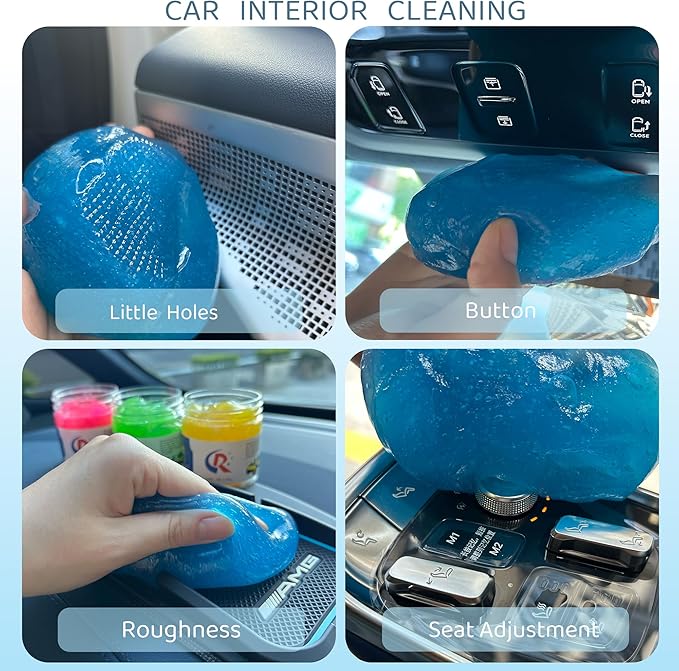 Car Cleaning Gel Putty Car Interior Cleaner Slime Auto Detailing Tools Universal Dust Removal Cleaning Kit for Car Accessories Vents 3C Office Scented 1Pack Lavender