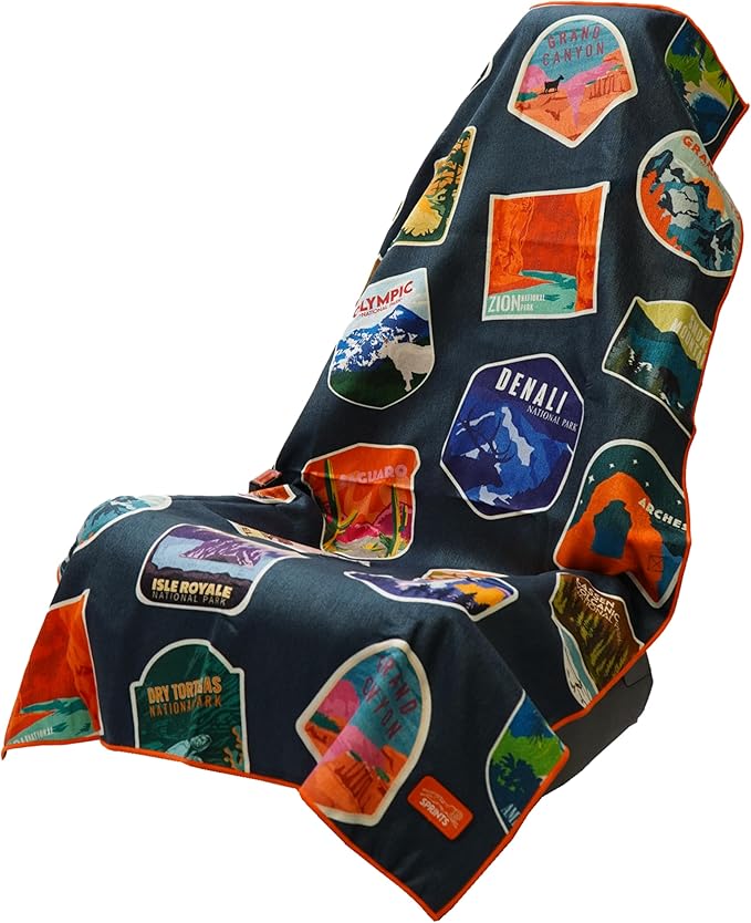 Sprints Athletic Running Towel, Full-Sized, Car Seat Cover - Performance Microfiber… (National Parks)