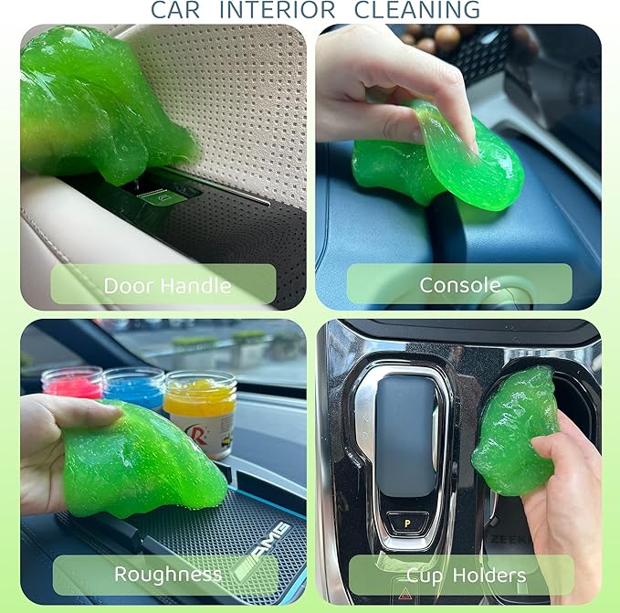 12-Pack Car Cleaning Gels Car Interior Cleaner Putty Slime Auto Detailing Tools Universal Dust Removal Cleaning Kit for Car Accessories Vents 3C Office Four Scented