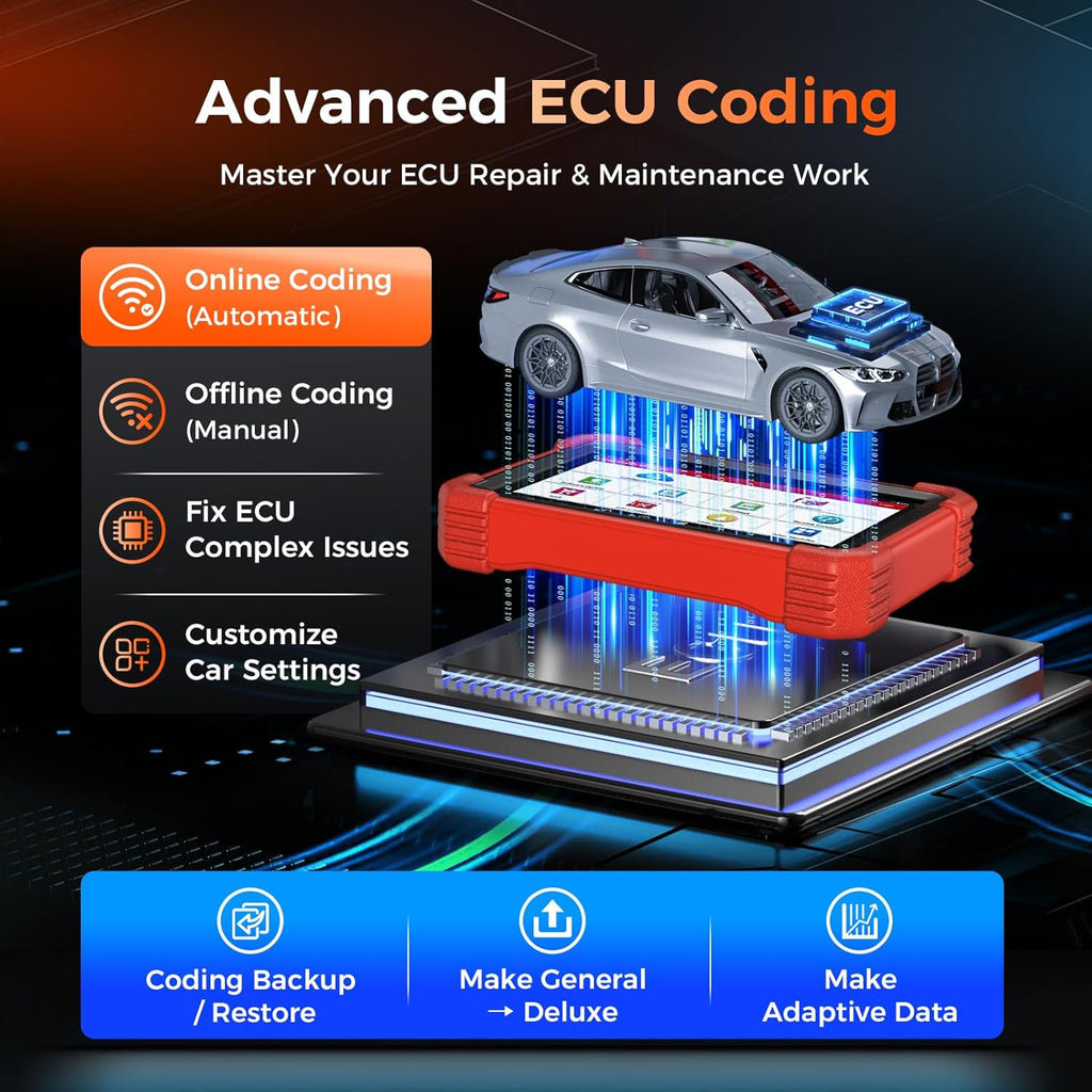 LAUNCH X431 CRP919XBT ECU Coding OBD2 Scanner, All System Bidirectional Scan Tool, 35+ Hot Services, CANFD DOIP FCA SGW, 150 Brands, Android 10, 2 Years Upgrades