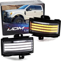 iJDMTOY Semi-Clear Lens Dynamic Sequential Blink Triple-Row Full LED Side Mirror Turn Signal Light Assembly Kit Compatible with 2017-2022 Ford F-250 F-350 Towing Mirror