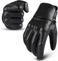 aasportx Motorcycle Gloves - Men's Leather Motorbike Gloves with Touchscreen Function - Non-Slip Pads for Men & Women