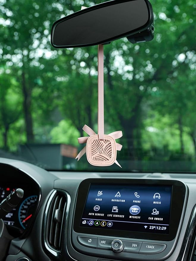 Car Air Freshener Diffuser – Sandalwood Vent Clip Inspired by 1 Hotel, Long-Lasting Natural Scent, Sleek Refillable Design, Eliminates Odors – Pink