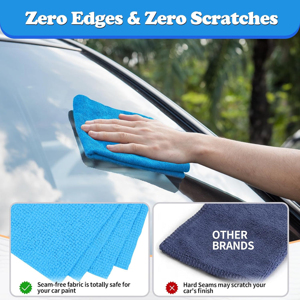 FIXSMITH Shop Towels, Microfiber Cleaning Cloth Bulk, 200 Pack Microfiber Towels for Cars, All-Purpose Absorbent Cleaning Rags, Dust Cloth for Automotive, Mechanic, Garage, Bar, 11.5 x 11.5 inch