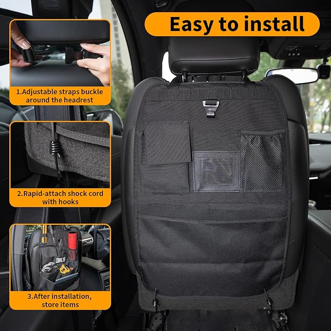 Back Seat Car Organizer with Car Storage Bags, Universal Car Organizers and Storage Truck Organizer(Black)