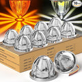 10-Pack Dual Color Watermelon Lights with Strobe & Steady Lighting Clear Lens Amber/White LED Side Marker Turn Signal Lights for Truck Trailer RV Off-Road Vehicle