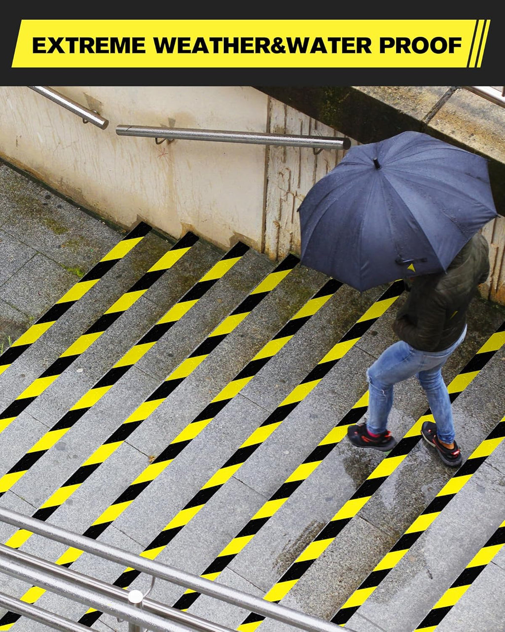 Floor Marking Tape,2 INx108 FT Strong Adhesive Caution Tape,High Durability Warning Safety Tape for Indoor/Outdoor-Warehouses,Factories,Parking Lots,Retail Locations,Black&Yellow,1 Roll