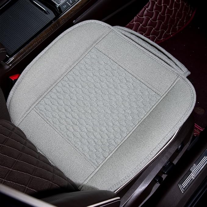 Linen Car Seat Covers,Cooling Bottom Seat Covers for Cars,Universal Car Seat Pad Cushion Breathable,Ventilated Only 2Pc Front Seat