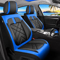 CX-90 Car Seat Covers Custom Fit for Mazda CX-90 2007-2026, Full Coverage Premium Leather Waterproof Breathable Seat Covers, Automotive Seat Protectors, Airbag Compatible(5 Seats, Black-Blue)