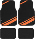 FH Group Car Floor Mats - Carpet Floor Mats for Cars, Universal Fit Automotive Floor Mats, All Purpose Car Floor Mats, Carpet Protector Mat for Most Sedan, SUV, Truck Floor Mats Orange