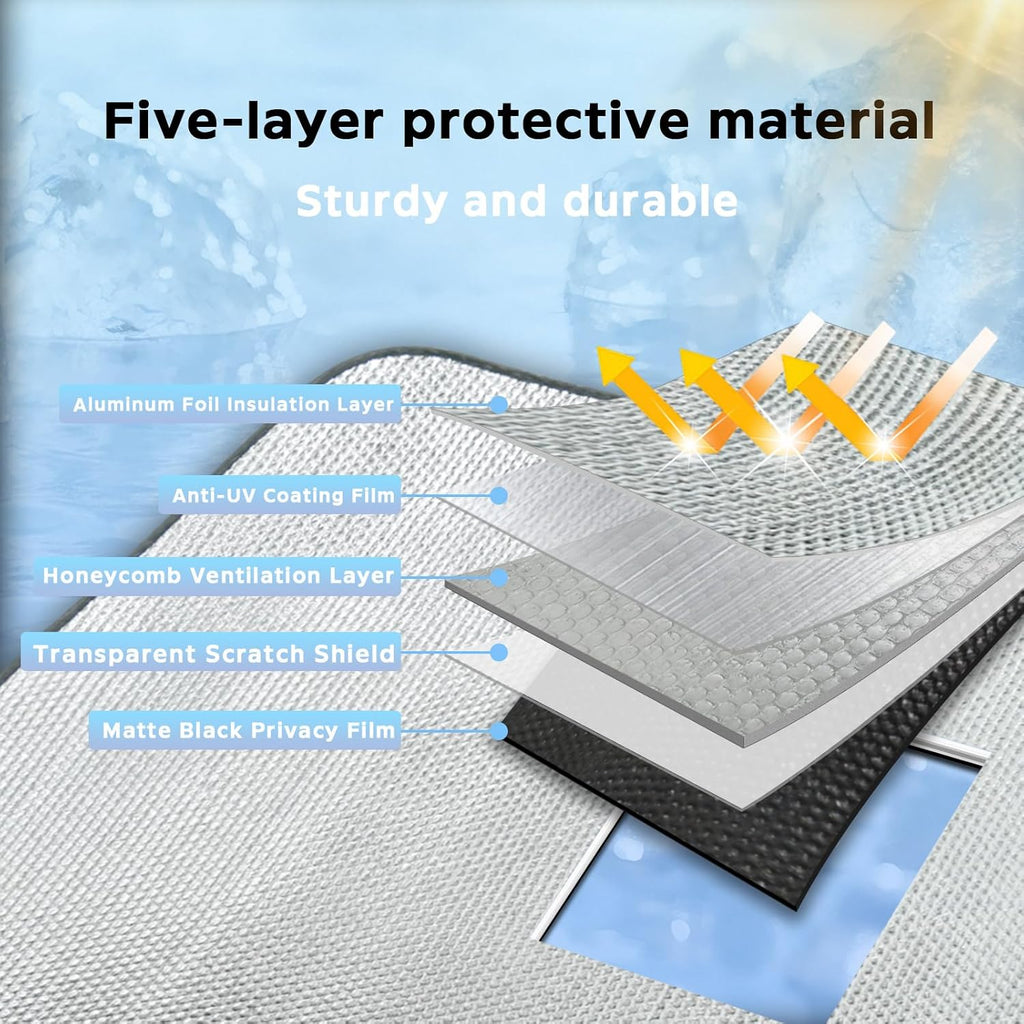 Windshield Sun Shade for Subaru Forester 2019-2024 - 5-Layer Bubble Foldable Front Window Shade Sun Visor Accessories - Blocks Heat & UV Rays