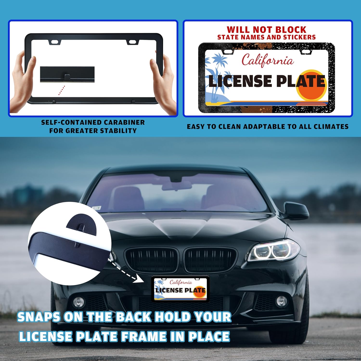 Breast Cancer Awareness License Plate Frame Pink Ribbon License Plate Holder for Front or Rear Car Tags Stainless Steel Funny Car Decoration with Screws 6.3 X 12.2 in