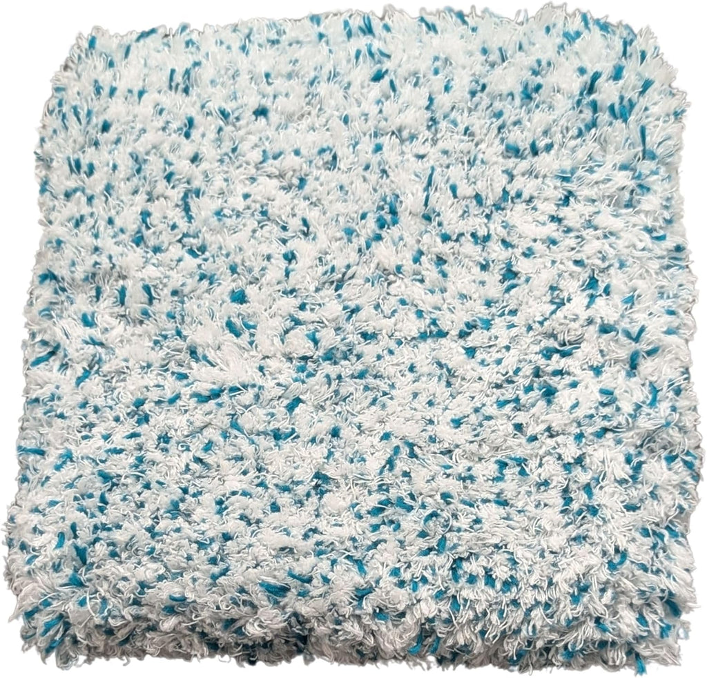 '-The Wash Boss Premium Microfiber Car Wash Pad - Plush Korean Fabric,10x10 inches, 1000 GSM, Ultra-Absorbent, Scratch-Free, Safe for Paint – Teal & White (1-Pack)