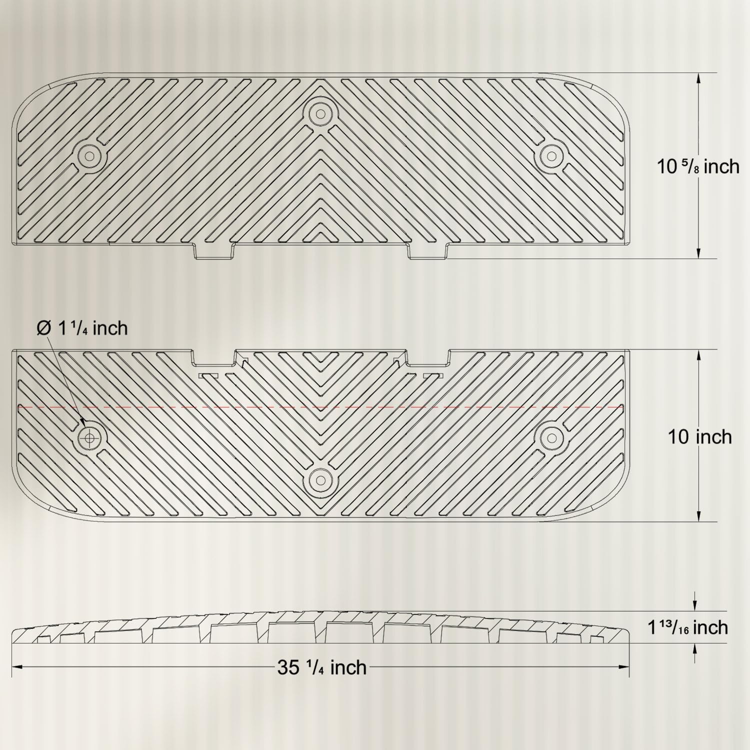 Heavy-Duty Rubber Speed Humps, 35" Width & Interlock Extension Length, Road Humps Bumps for Saftey Combinable, Garage Humps for Asphalt Concrete Gravel Driveway (Left and Right Ends)