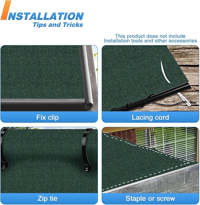 TANG Sun Shade Fabric Roll 8'x92' Shade Cloth for Garden Dark Green HDPE Mesh Shading Pergola Cover Replacement Canopy, 95% Blockage Sunshades for Outdoor Patio Backyard Plant