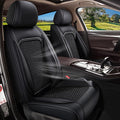 Seat Covers Fit for Nissan Pathfinder 2011-2024 2025 2026 - Cooling Ice Silk Leather Seat Cover - Ventilated 5 Seats Vehicle Seat Cushion Protector Automotive Accessories (Black)