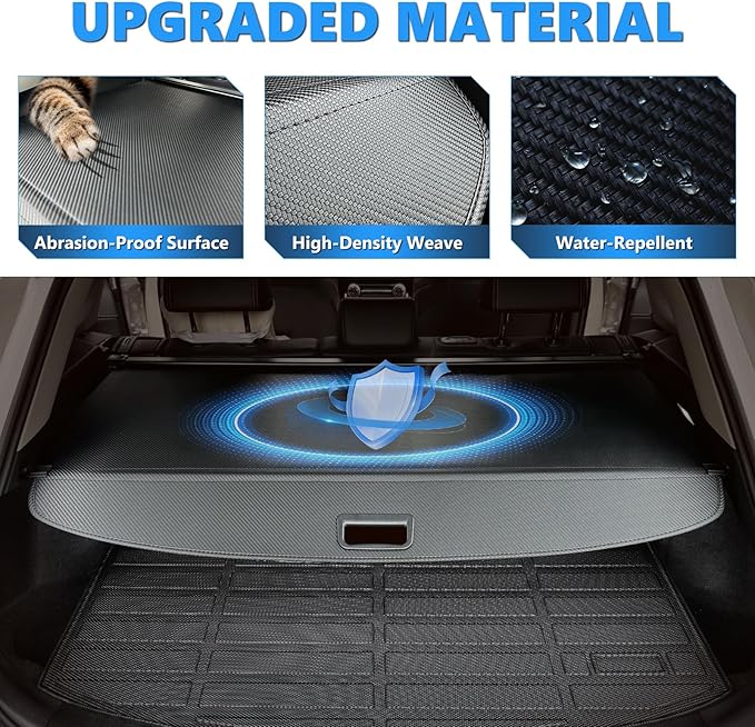 MIALUTY® Cargo Cover for 2019-2026 Toyota RAV4 Retractable Trunk Cover RAV4 Accessories Anti-Peeping Anti-Theft Privacy Screen,Trunk Luggage Shield Shade Carbon Fiber Texture