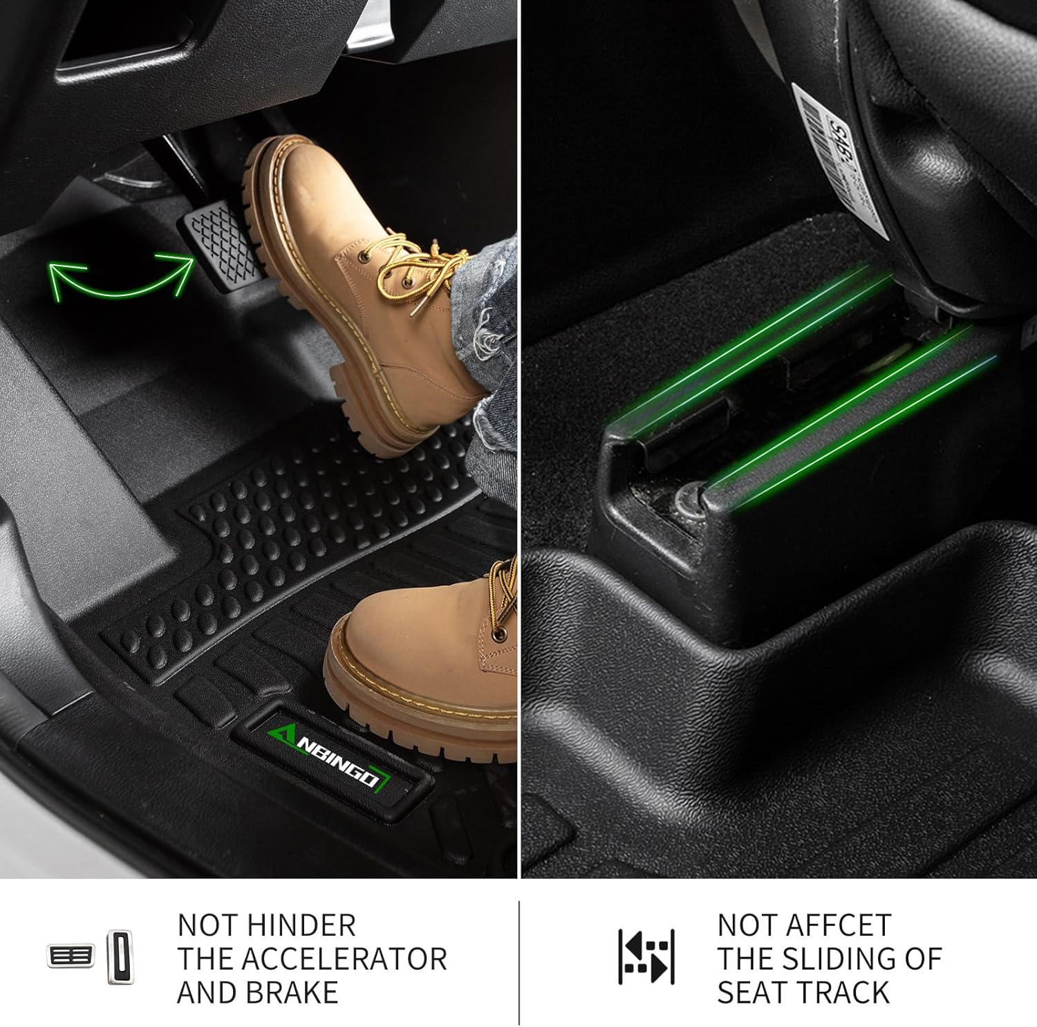 ANBINGO®-Floor Mats& Cargo Liner for Nissan Sentra 2020-2026 S/SV/SR Sedan,All Weather Sentra Car Liner Protection TPE Custom Sentra Accessories Black