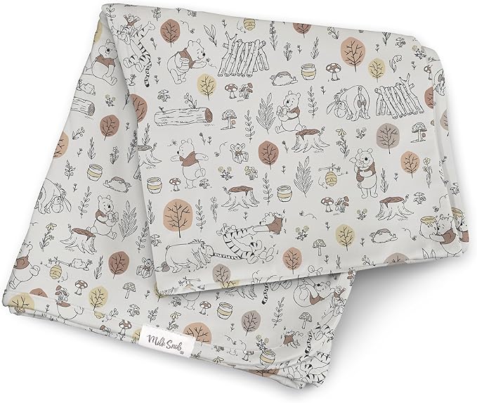 Milk Snob Disney Infant Boy/Girl Swaddle Blanket, Soft Receiving, Security and Play, Toddler Infant Newborn Bedding, Baby Shower, Baby Registry Gift (Winnie The Pooh Baby Bee) 34 * 34 inches