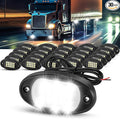 Baquler 30 Pods Rock Lights White Underglow Lights for Trucks Car SUV Waterproof Shockproof LED Ambient Rocklights Automotive Trailer Lighting for Motorcycle Boat ATV UTV(15LED Chip Style)
