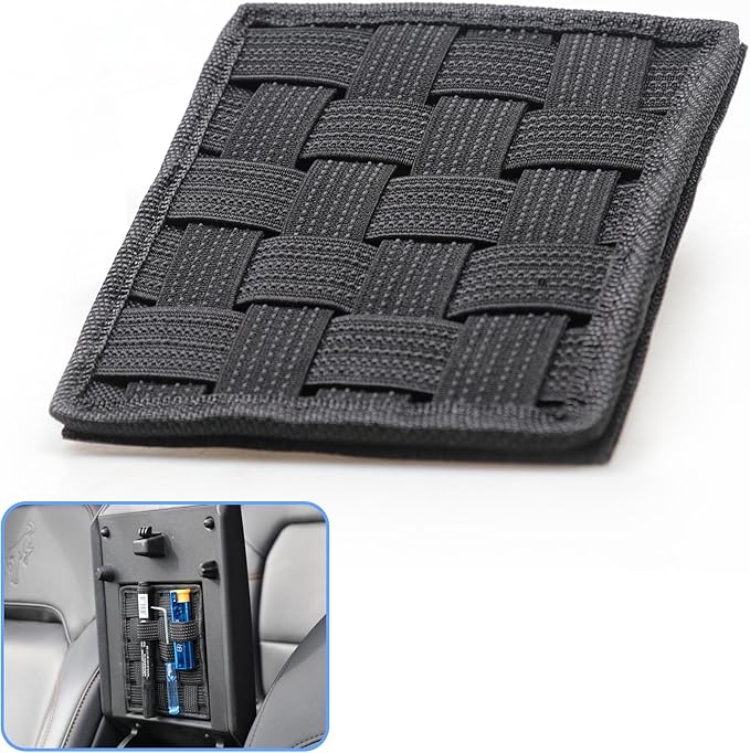sukemichi Center Console Organizer MOLLE Panel for Ford Bronco Accessories 2021-2025 2026 Armrest Organizer Storage Holder Tactical Pouch Multi-Purpose Utility Gadget Gear Tool Bag