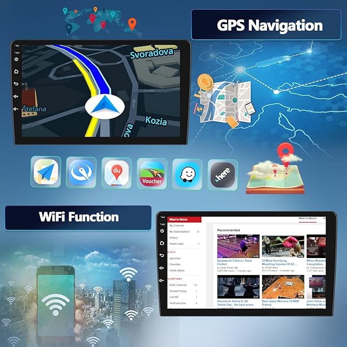 2G+64G Android 15 Car Stereo for Hyundai Sonata 2010-2015 with Wireless Carplay Android Auto,9” Touchscreen Hyundai Sonata Car Radio with Mirror Link WiFi/GPS Bluetooth FM/RDS SWC+AHD Rear Camera