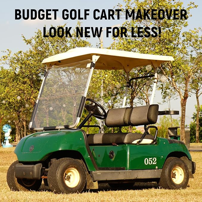 Golf Cart Front and Rear Seat Covers for Yamaha G2 G8 G9 G11 G14 G16 G19 G20 G21 G22, Durable Polyester Fabric Yamaha Golf Cart Seat Covers, Breathable Washable