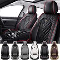 Truck Seat Covers for Ford Ranger 2019-2026, Waterproof Premium Leather Full Coverage Car Seat Cover, Muscle Sport Style Auto Interior Seat Cover Sets (Front Set/Black Red)