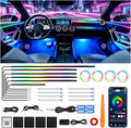 Acrylic Interior Car LED Strip Light,RGB 22 in 1 Neon Ambient Lighting Kits,Car Ambient Lighting with APP Control,LED Lights for Cars with Music Sync Dynamic Dreamcolor