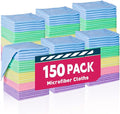 TEAWOO Microfiber Towels Bulk-150 Pack, Cleaning Cloths, Microfiber Towels for Cars, Cleaning Rags 5 Colors Assorted (12x12 inches)