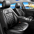 Car Seat Covers Custom Fit for Mazda 3 2007-2026, Premium Leather, Full Coverage Leather Waterproof Breathable Seat Covers, Automotive Seat Protectors, Airbag Compatible(2 Front Seats, Black)