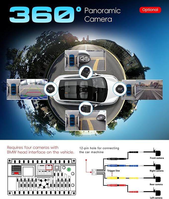 8 Core 6G+128G Android 15 Car Stereo for Ford Expedition 2007-2014 (Manual A/C), Wireless Carplay Android Auto, 9'' Touchscreen with GPS/Bluetooth/FM/DSP/5G-WiFi 360° Panoramic View Backup Camera SWC