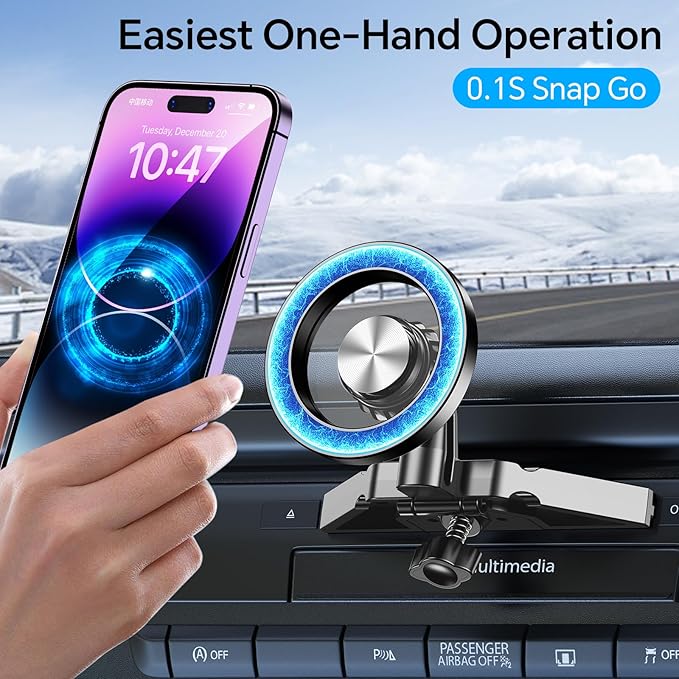 Kaistyle for Magsafe CD Phone Holder for Car【20 Strong Magnets】Magnetic CD Player Phone Mount for Car Phone Holder CD Slot Mount,CD Slot for iPhone 16 15 14 13 12 Pro Max Plus MagSafe Case All Phones