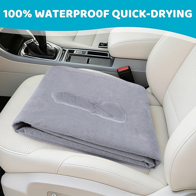 Back Seat Cover Waterpoof Rear Bench Towel Seat Cover for Gym Swimming Surfing Running, Non-Slip Rear Seat Protector Ufor Universal Anti-Slip Car Truck SUV Seat (Bench Gray)
