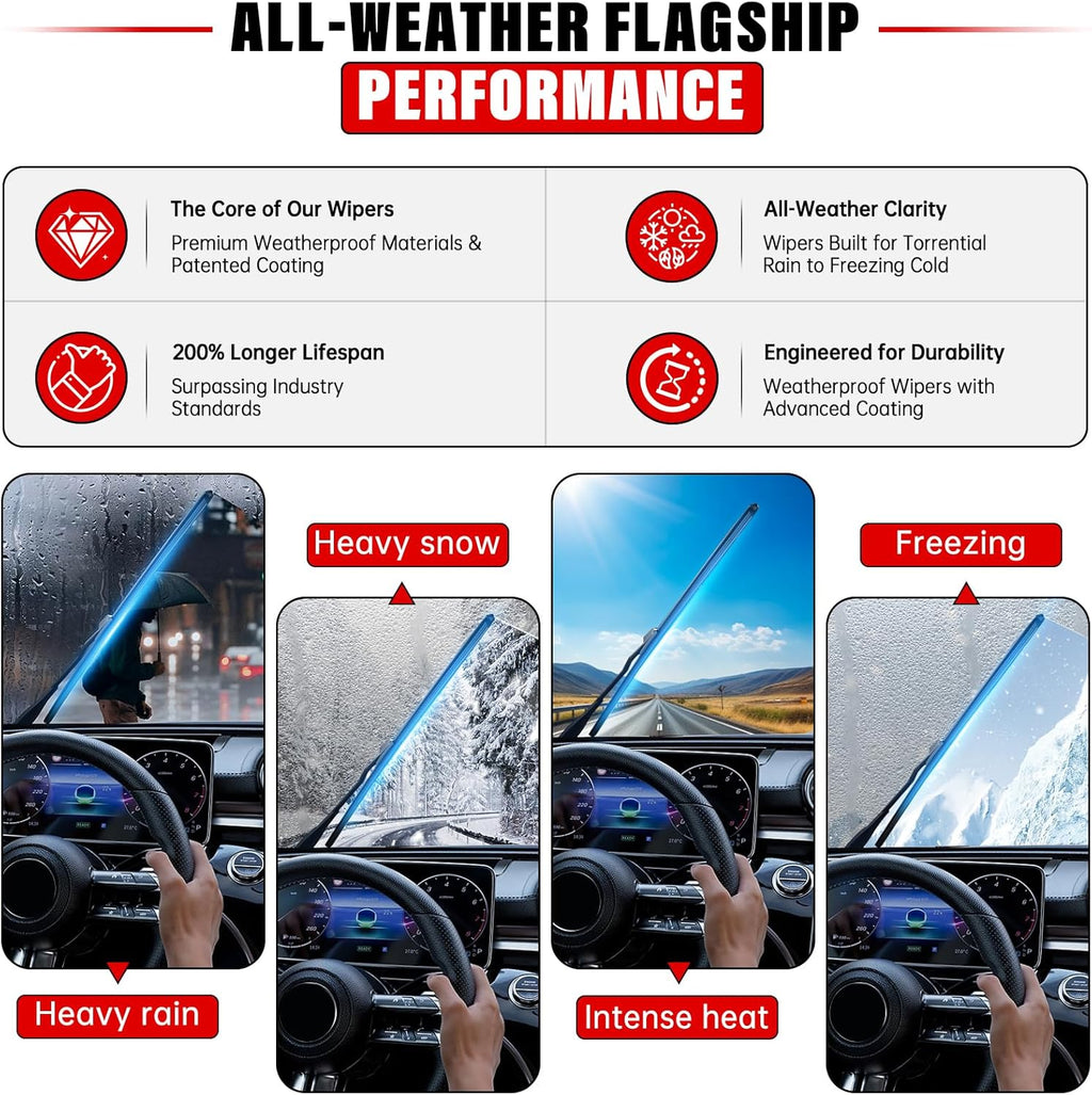 Windshield Wiper Blades Replacement for Chevy Chevrolet Traverse 2012 2013 2014 2015 2016 2017 Original Factory Quality Front Rear Wipers Blade Set for My Car - 24" 21" 13" (Pack of 3)