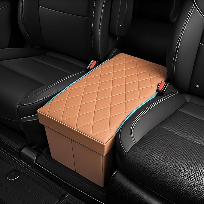 Seat Aisle Storage Box for Ford Explorer 6-Passenger Models – Organizer Rear Seats Passage – Foldable, Easy Installation, for Ford Explorer ST XLT Accessories 2020 to 2025 (Orange)