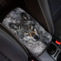 Gray Wolf Car Armrest Pad Grey Center Console Arm Rest Protector Cover Wolf Car Interior Accessories Universal SUV Vehicles Truck Van