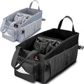 FoxBox Car Seat and Trunk Organizer, SUV Front or Back Seat Storage - Passenger Floor, Under or Between Seats Organization, Car Gifts for Men and Women (Black)