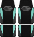 Skechers Car Floor Mats,Waterproof Universal Fit Car Mats,Faux Leather Car Floor Mats,Carbon Floor Mats for Cars with Anti-Slip Skechers Heel Pad Fit for SUV,Vans,Sedans,Trucks,Green