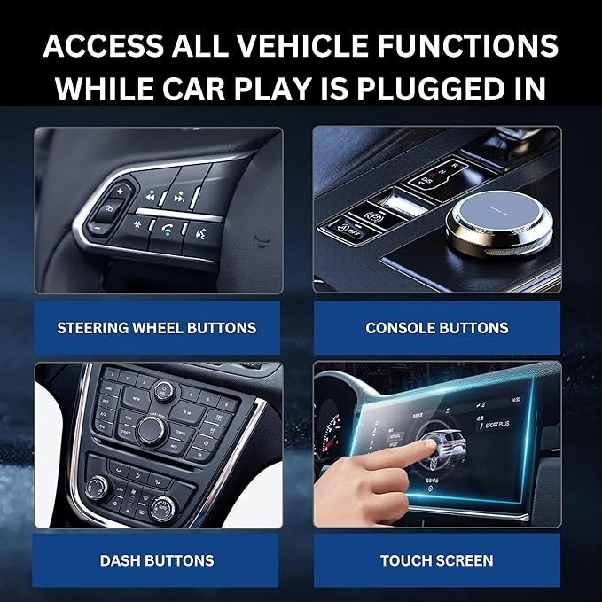 Wireless Car Play Adapter - Convert Wired to Wireless for iPhone & Android | Car Play for Vehicles 2017+ | Bluetooth Connection | Hands-Free Control | Charger with 2.6 ft. Retractable Charging Cord
