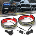 Nilight 2PCS 24 inch Truck Grille Strobe Lights Strip 384 LED Emergency Light Blue White Flexible Side Flashing Warning Caution Safety Waterproof Lighting Kit for Trucks Tow Plow Construction Vehicles