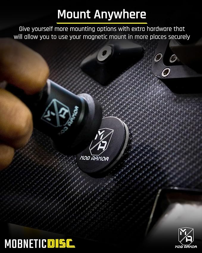 Mob Armor Magnetic Phone Mount Plates - Strong Adhesive Steel Discs for MobNetic Maxx & Mob Magnetic Car Mounts, Compatible with Phone Magnet Plates, Vehicle Accessory - Black (2 Pack)